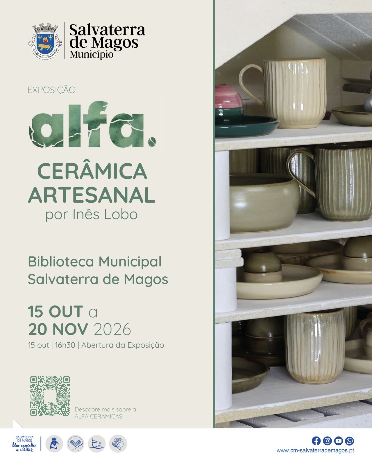 Exposição "Alfa - Cerâmica artesanal" por Inês Lobo